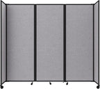 Versare Room Divider 360 Portable Wall Partition | Folding Panels | Large Freestanding Divider | Locking Wheels | Temporary Room Separator
