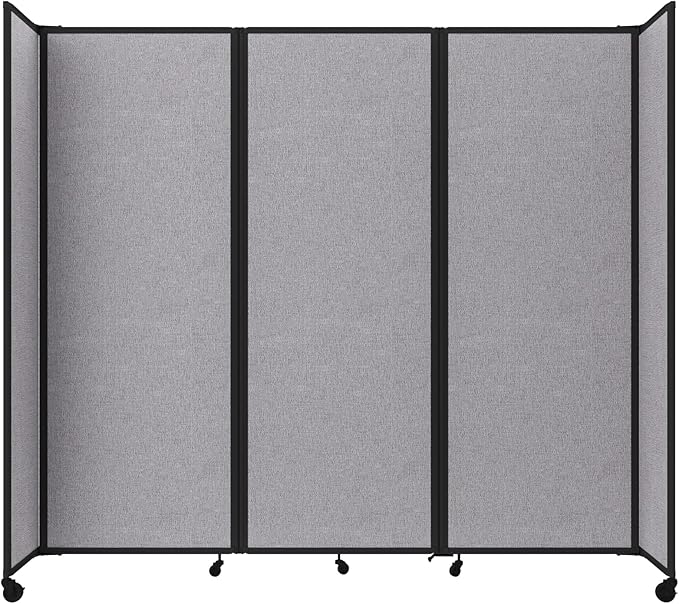Versare Room Divider 360 Portable Wall Partition | Folding Panels | Large Freestanding Divider | Locking Wheels | Temporary Room Separator