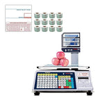 VisionTechShop DLP-300 Label Printing Scale Pole Display, 30/60lbs Capacity, 0.01/0.02lbs, NTEP Legal for Trade with a Free 1 case CAS LST-8040 UPC/Safe Handling Label, 58 x 60 mm