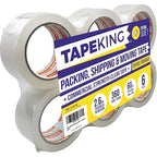 Tape King Quiet Packing Tape - Pack of 6, Clear, Heavy-Duty, Packaging, Boxing and Shipping Tape for Moving and Storage