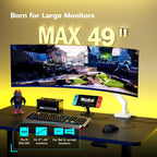 ARES WING Single Monitor Mount with USB A/C, Heavy Duty Monitor Arm for 17 to 49 inch Ultrawide Screen, Holds 44 lbs, Adjustable Gas Spring Arm Desk Mount with Clamp and Grommet Base, White