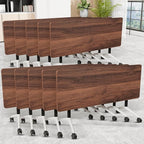 Folding Conference Room Table, Modern Conference Tables with Wheels, Large Rectangular Mobile Training Tables for Office Classroom, Foldable Modular Boardroom Seminar Table (10pack L55.1in)