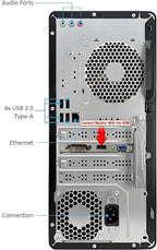 HP Pavilion Tower Desktop Computer, Intel 8-Core i7-10700F up to 4.8GHz, 64GB DDR4 RAM, 4TB PCIe SSD, GeForce GT 610 2GB, WiFi 6, Bluetooth, RJ-45, Type-C, KB & Mouse, Black, Windows 11 Pro, Tichang