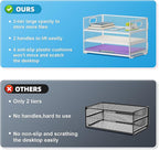 Marbrasse 3 Tier Paper Organizer Letter Tray, Mesh File Organizer with Handle, Paper Sorter Desk Organizer for Home Office Supplies(White)