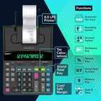 CATIGA 12 Digit Thermal Printing Calculator with Tape Print Out, Ink-Free Adding Machine, 5X Faster Quite at 8.0 LPS, Extra Large Fluorescent Display, Tax Calculation with Clock and Calendar, SP-2401