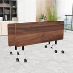 Folding Conference Room Table, Modern Conference Tables with Wheels, Large Rectangular Mobile Training Tables for Office Classroom, Foldable Modular Boardroom Seminar Table (2pack L55.1in)