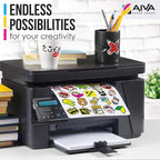 Printable Vinyl Sticker Paper for Laser Printer - Matte White - 200 Self-Adhesive Sheets - Waterproof Decal Paper - Standard Letter Size 8.5"x11"