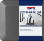 FEATOL Anti Fatigue Mat Floor Mat, Extra Thick Standing Office Desk Mat Memory Foam Cushioned Anti Fatigue Ergonomic Kitchen Mats Comfort Standing Pad NOT PVC 9/10 Inch Thick (Grey, 20x59x9/10-Inch)