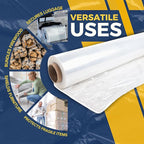 Industrial Stretch Film Wrap – 18" x 1000 FT x 80 Gauge, 4 Rolls Heavy Duty Pallet Wrap | Clear Plastic Moving Wrap for Packing, Shipping, Furniture & Luggage – Durable Self-Adhering Shrink Wrap Roll