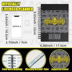 Hero Theme Academic Planner Notebook, Weekly Monthly Daily Agenda, Custom Date Organizer for Time Management, Spiral Bound Planner with Colorful Tabs,Datebooks for Student, Workers (Black and Grey)