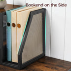 Home Printer Stand for Desk, Desktop Printer Table with Storage Drawer and Side Book Stand, 2-Tier Printer Shelf, Desk Organizer for Home Office, Rustic Brown and Black PTHR3001