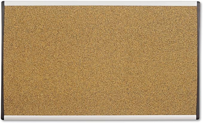 Quartet Bulletin Board, 30" x 18", Corkboard, Cubicle, Arc, Aluminum Frame (ARCB3018)