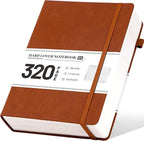 CAGIE B5 Journal Notebook for Men Women 320 Pages 100 Gsm Paper Vintage Journaling Notebooks A5 Hardcover Leather Journals for Writing Travel Work Note Taking Diary, 7.6x10 In, Brown