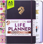 Life Planner - Undated Daily, Weekly & Monthly Planner with Budget Section | A 12 Month Journey to Increase Productivity & Happiness | Life Organizer & Gratitude Journal - Horizontal Format