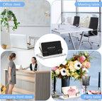 Amyhill 2 Pieces Acrylic Business Card Holder for Desk Clear Horizontal Business Card Display Stand Postcard Holder for Office Home Desktop (Black)