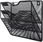 Kuntine.B Wall File Organizer Office Hanging Magazine Holder Wall File Organizer for Office Home (Black, 3 Tier)