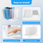 EASEPRES 5 Section Vertical Metal Mesh Desk File Organizer, Spacing Adjustable Upright Desktop Paper Mail Document Magazine Sorter Folder Holder for Workspace Office School Home, White