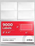 enKo - 2 x 4 Inch Label - White Blank - 10 Up Address Mailing Labels for Laser Inkjet Printer (900 Sheets, 9000 Labels)