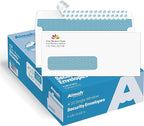 Aimoh 500#10 Custom Printed Single Left Window Self Seal Security Envelopes, Text and Logo Customization, Self Sealing Closure, Security Tinted, Size 4-1/8 x 9-1/2 Inches, 24 LB, 500 Count (72352)