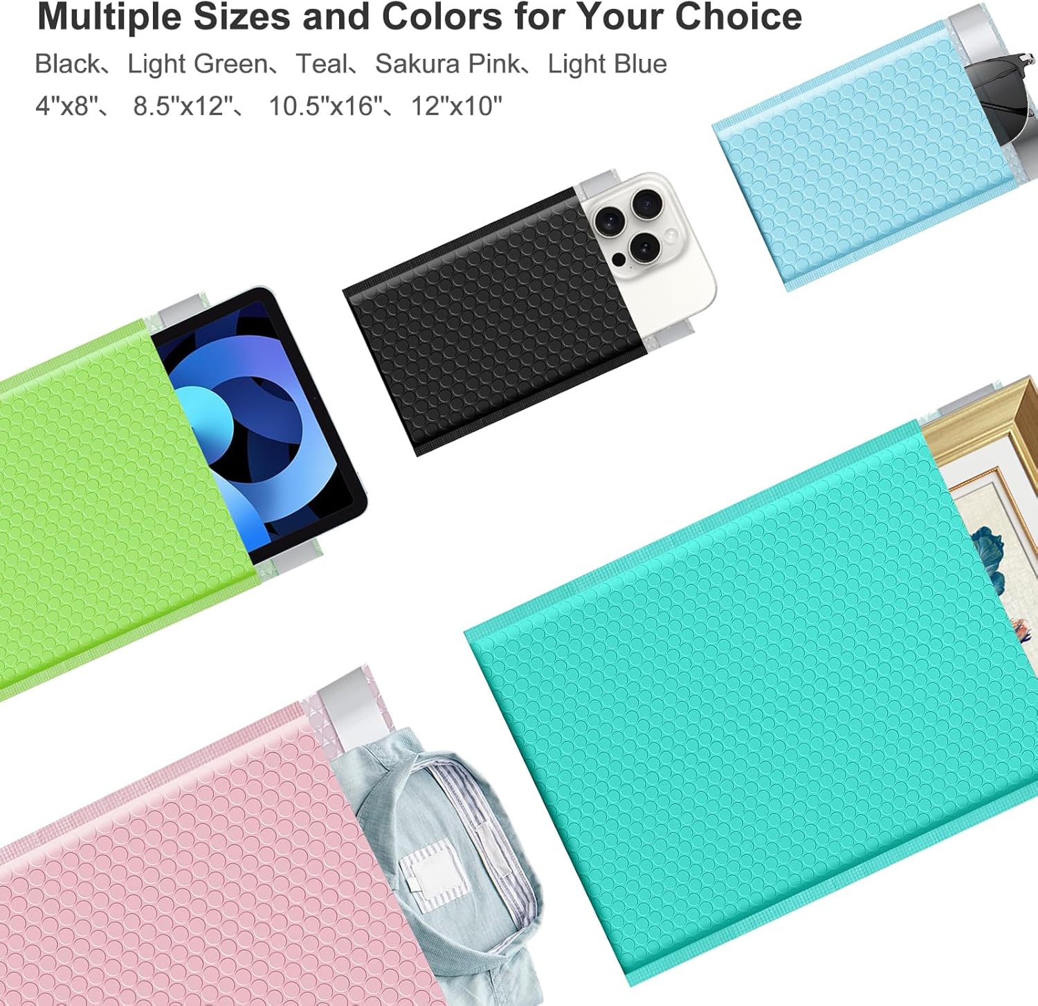 Poly Bubble Mailers 8.5x12 Inch, 25 Pack Padded Envelopes for Shipping, Package Envelopes with Self Seal Adhesive, Waterproof Padded Mailers (Pink, Bulk #2)