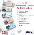 Customized Personalized Address Labels - Made in The USA by Kenco (500 Labels, World Destinations)