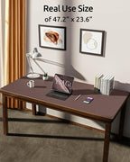 YSAGi Leather Desk Protector, Office Mat, Large Mouse Mat, Non-Slip PU Leather Blotter, Laptop Desk, Waterproof Writing Pad for Office and Home (Chocolate, 47.2" x 23.6")