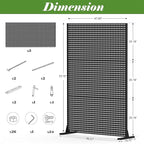 NicBex Room Divider 1 Panel Room Dividers with Rhombus Pattern Design Partition Room Dividers and Metal Privacy Screens Wall Divider for Outdoor, Room Separation,48.31" W x 15.75" D x 70.75" H, Black