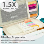 Pencil Case Pouch Box Bag School Supplies Girls Boys Kids, Cute Preppy Stuff Large Big Capacity Aesthetic Pen Organizer, Back to College Stationary, Teal, Standard Stlye, 1800ml