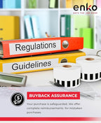 enKo - Compatible DK-2205 Continuous Adhesive Thermal Labels (2.4 Inch x 100 Feet) Compatible Labels for Brother Label Printer QL-820NWB QL-800 QL-810W - [12 Rolls, No Cartridge Frames]