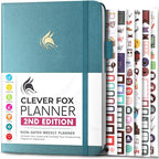 Clever Fox Planner 2nd Edition – Colorful Weekly & Monthly Goal Planner, Time Management & Productivity Organizer, Undated, A5 (Aquamarine)