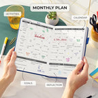 Clever Fox Daily Planner – Undated Planning Notebook with Hourly Schedule & To-Do List – Personal Day Task & Work Organizer, 6 Months (Mystic Blue)