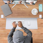 ETHU Keyboard Tray Under Desk, Pull Out Keyboard & Mouse Tray with C-clamp, Ergonomic Desk Keyboard Tray Slide Out, Pull Out Platform Drawer for Home and Office(White)