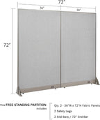 GOF Freestanding Office Partition, Large Fabric Room Divider Panel, 72" W x 72" H