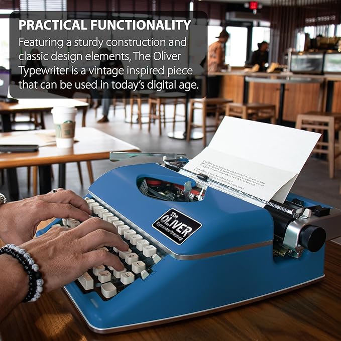 Timeless Manual Typewriter, Blue
