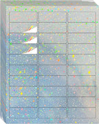 STARLIBOO 1" x 2-5/8" Address Labels- Holographic Color Stickers for Laser/Inkjet Printer mailing Labels 8.5"×11"- Holographic Star