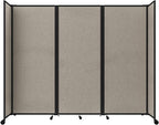Versare Room Divider 360 Portable Wall Partition | Folding Panels | Large Freestanding Divider | Locking Wheels | Temporary Room Separator