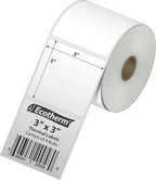 3" x 3" Thermal Labels | 4 Rolls | 2100 Labels | fits Zebra, Munbyn, Rollo, Godex, Arkscan, iDPRT, Offnova Thermal Label Printers and More | Blank White Adhesive Stickers by Ecotherm