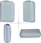 Easyoulife Genuine Leather Credit Card Holder Zipper Wallet With 26 Card Slots