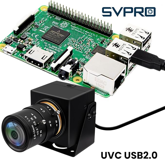 SVPRO Global Shutter USB Camera - 1200P 90FPS High Speed with 2.8-12mm Zoom Lens, Manual Focus Close-up Webcam for Golf Swing, Industrial Camera - USB Plug and Play