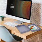 Welaxy 2-piece Office desk drawer organizer tray letter-size documents A4 paper book file Folder Holder storage bins ( Glacier Gray)