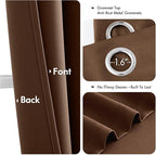 MIULEE Bedroom Blackout Curtains Thermal Insulated Room Darkening Drapes for Living Room Kitchen Grommet Top Light Blocking Window Treatment Curtains, 40 x 54 Inches Long, 2 Panels, Mocha Brown