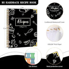 GOLDPEI Blank Recipe Book to Write in Your Own Recipes, Blank Cookbook with 175 Pages for Family Cooking Lover, Recipe Notebook with Tab Sticker Sheets, Recipe Journal, Hardcover, 7.5" x 9.5"