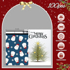 Christmas Poly Mailer 6x9 Inch 100 Pcs, Waterproof Shipping Bags for Clothing, Tear-Resistant Mailier Bags, Strong Mailing Bags with Self-Seal - Santa Claus and Snowflakes Printed