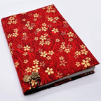 BLBMH A5 Book Cover for Paperbacks- Adjustable Fabric Book Sleeve Cover Protector Fit for 5.5x8.2 inch Hardcover Softcover Book Novels Notebook -Red Cherry Blossoms