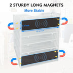 EASEPRES Magnetic 5 Pocket Mesh Hanging File Organizer, Wall Mounted Mail Paper Document Folder Holder, Clipboard Storage Organization Magazine Rack with Nametag Label for Office Home School, White