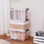 Citylife 6 Packs 69 QT Plastic Storage Bins with Lids Large Stackable Storage Containers for Organizing Clear Storage Box for Garage, Closet, Kitchen