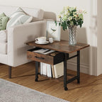 22"x15" Large Printer Stand with Storage Drawer, 2-Tier Under Desk Printer Table for Home Office, Printer Cart fit Fax Machine/3D Printer/Scanner(Brown)