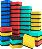 Mini Dry Erase Erasers, IHPUKIDI 48 Pack Magnetic Whiteboard Dry Erasers Chalkboard Cleaner Wiper for Kids and Classroom Teacher Supplies, Home and Office (2 x 2 Inch)