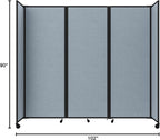 Versare Room Divider 360 Portable Wall Partition | Folding Panels | Large Freestanding Divider | Locking Wheels | Temporary Room Separator