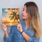 2025 Wall Calendar BEACHES, 18 Months Hangable Wall Calendars, Beach Calendars 2025-2026, 12" x 24" (Open), Thick Glossy Paper, Organizing & Planning